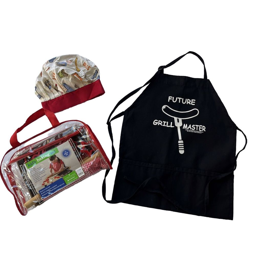 Kids Baking Set, Future Grill Master Apron & Chef’s Hat Cooking BBQ Children’s